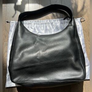 BAGGU Deadstock Black Leather Shoulder Bag